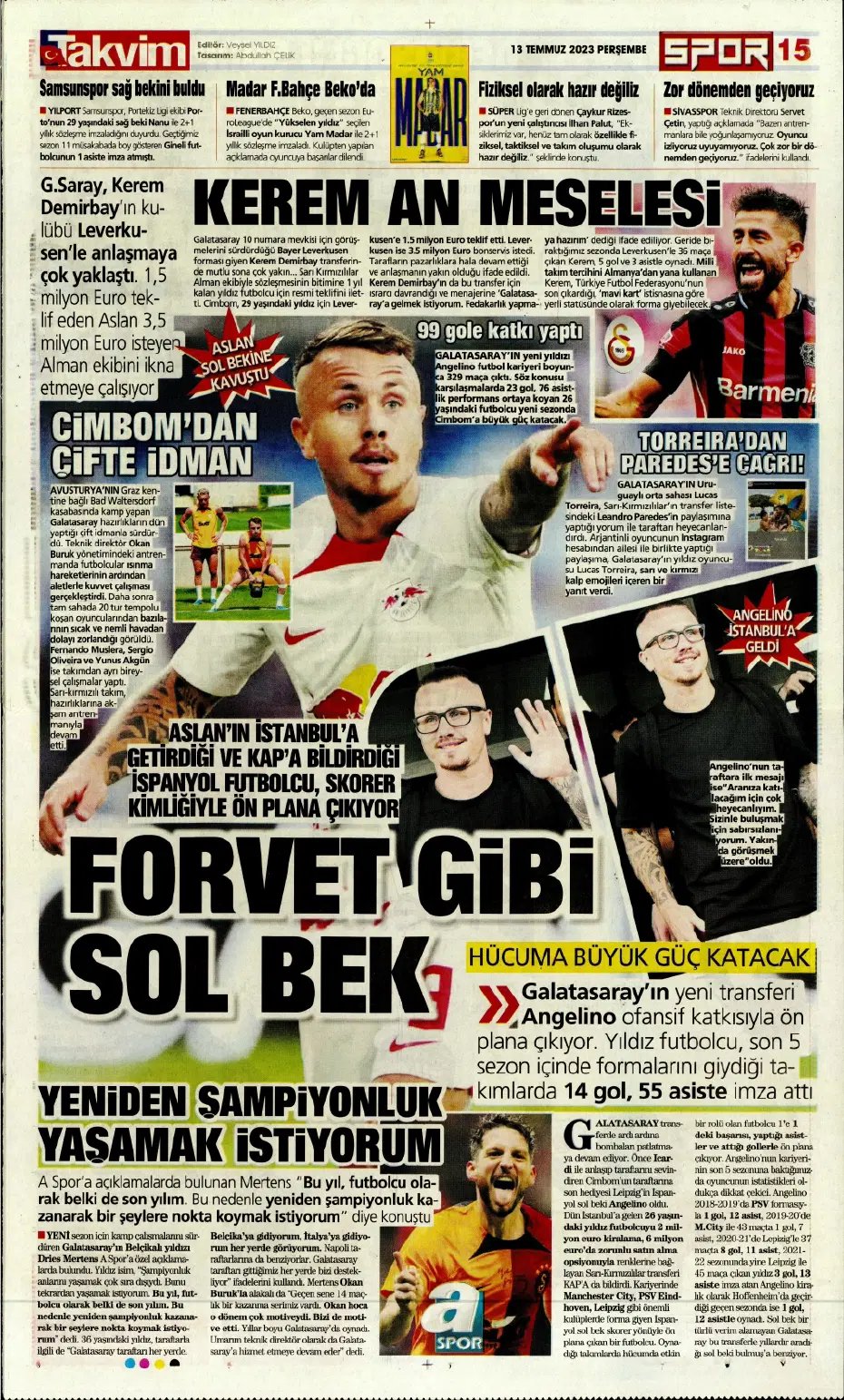 "Aslan Thiago" | Sporun manşetleri (13 Temmuz 2023) - 21