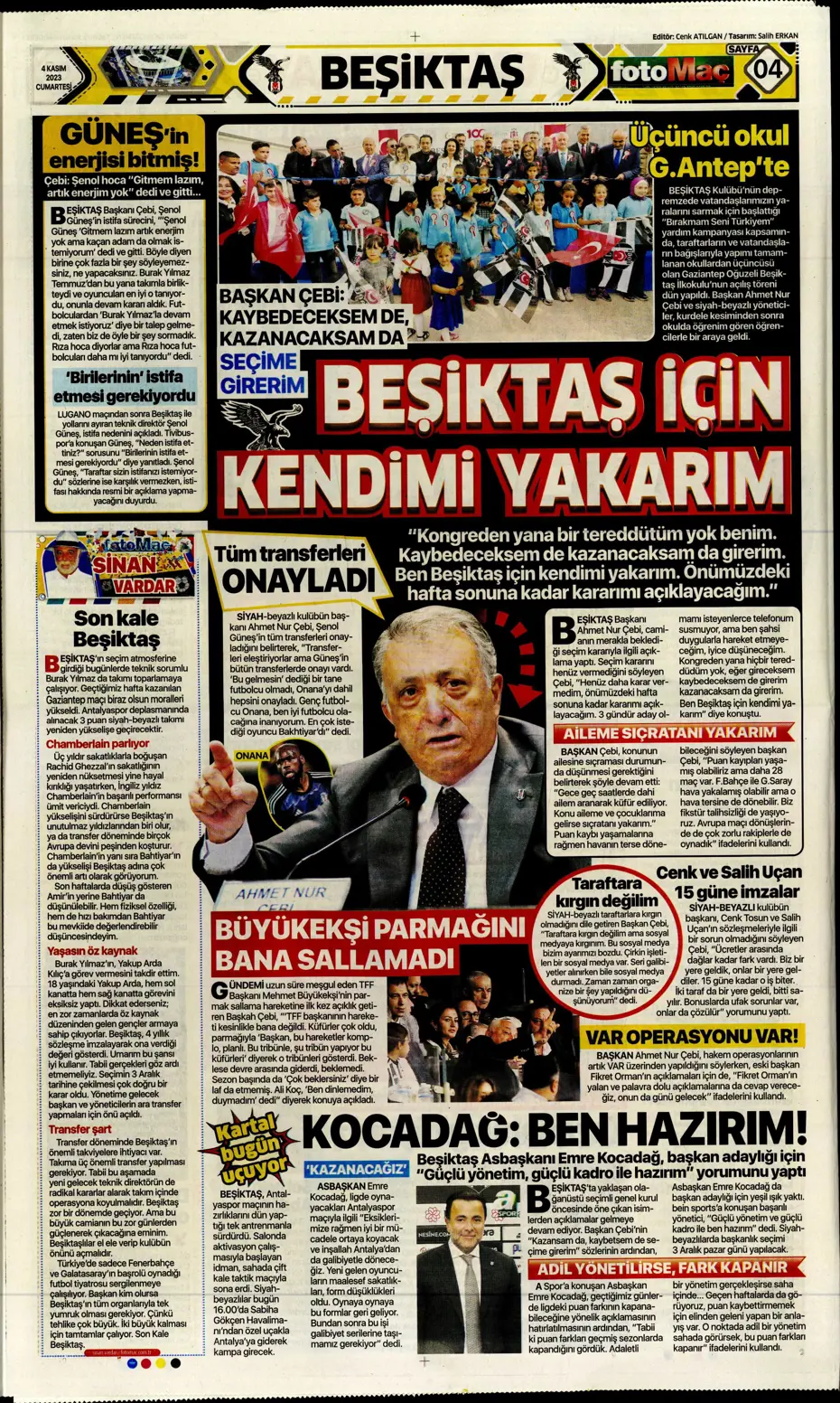 "Derbinin şifresi ilk çeyrek" | Sporun manşetleri (4 Kasım 2023) - 15
