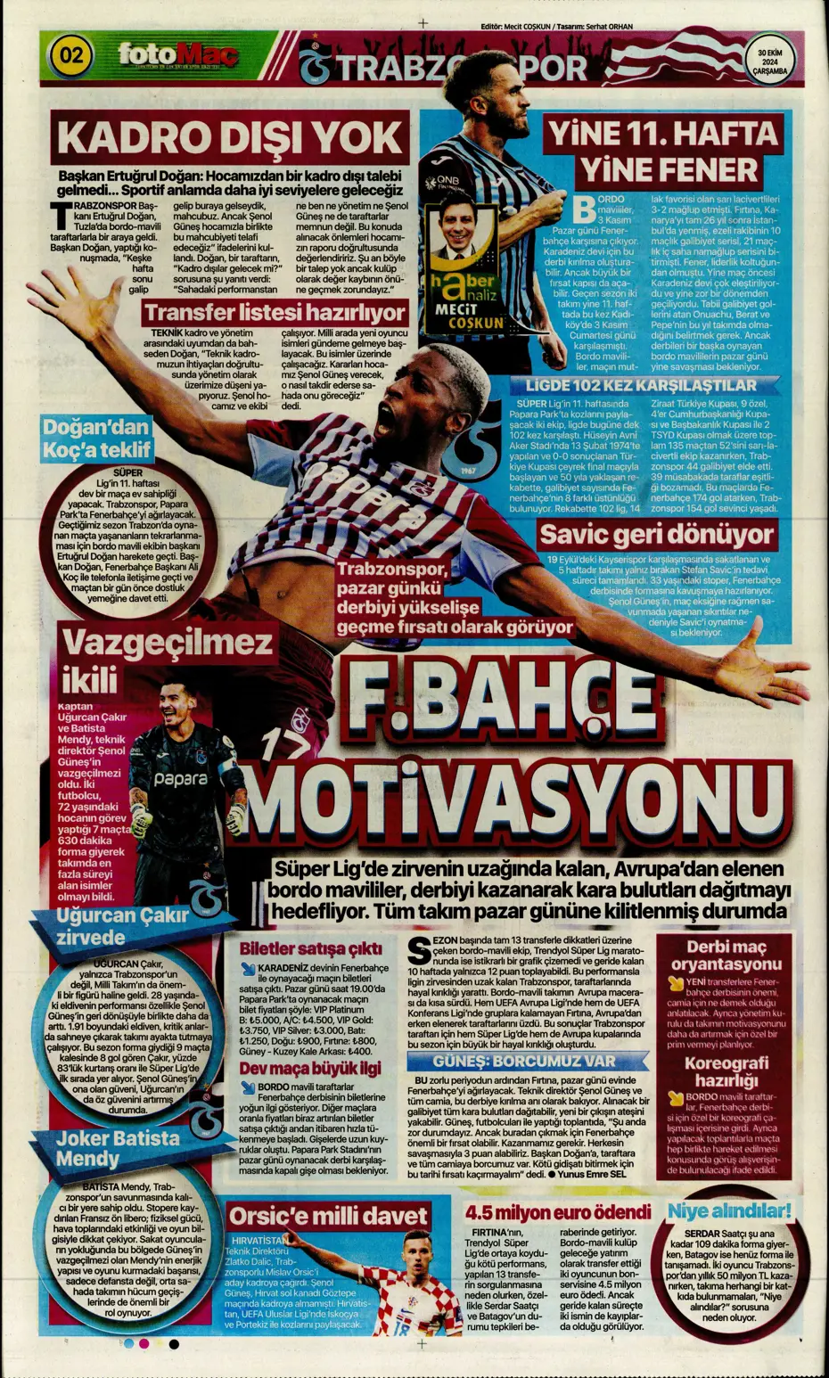 "Anderson Talisca atağı" | Sporun manşetleri - 11