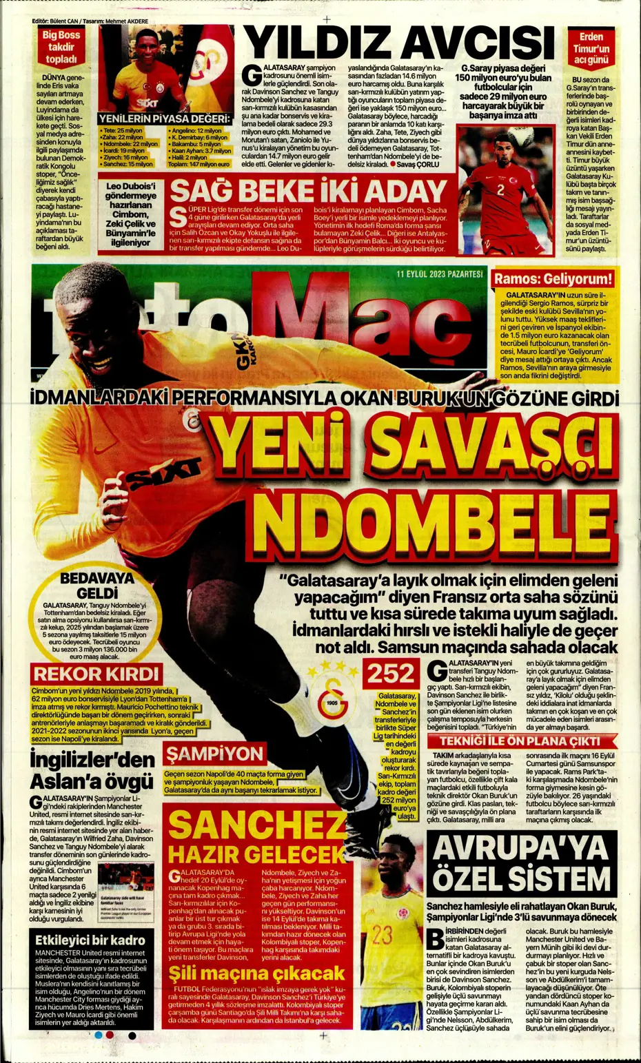 "Sacha Boey, İtalya yolcusu" | Sporun manşetleri (11 Eylül 2023) - 17 "Sacha Boey, İtalya yolcusu" | Sporun manşetleri (11 Eylül 2023) - 17