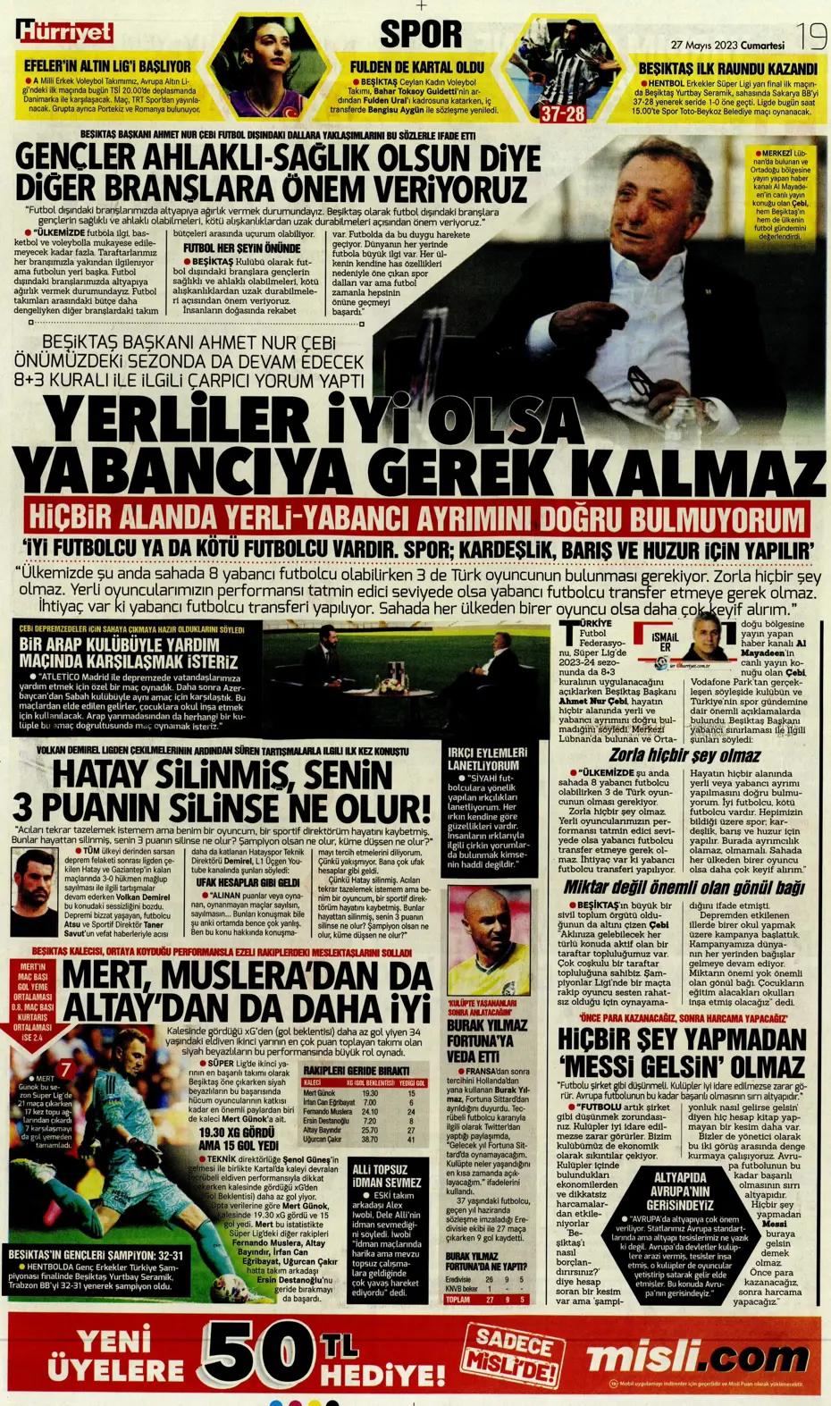"4 geliyor, 3 gidiyor" | Sporun manşetleri (27 Mayıs 2023) - 11