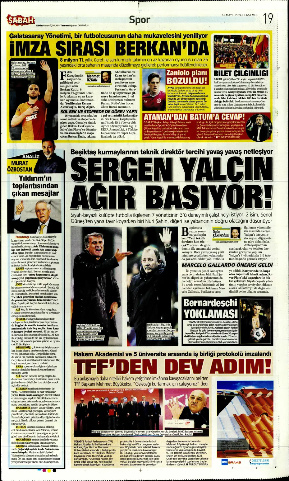"İlk hedef Preciado" | Sporun manşetleri (16 Mayıs 2024) - 17