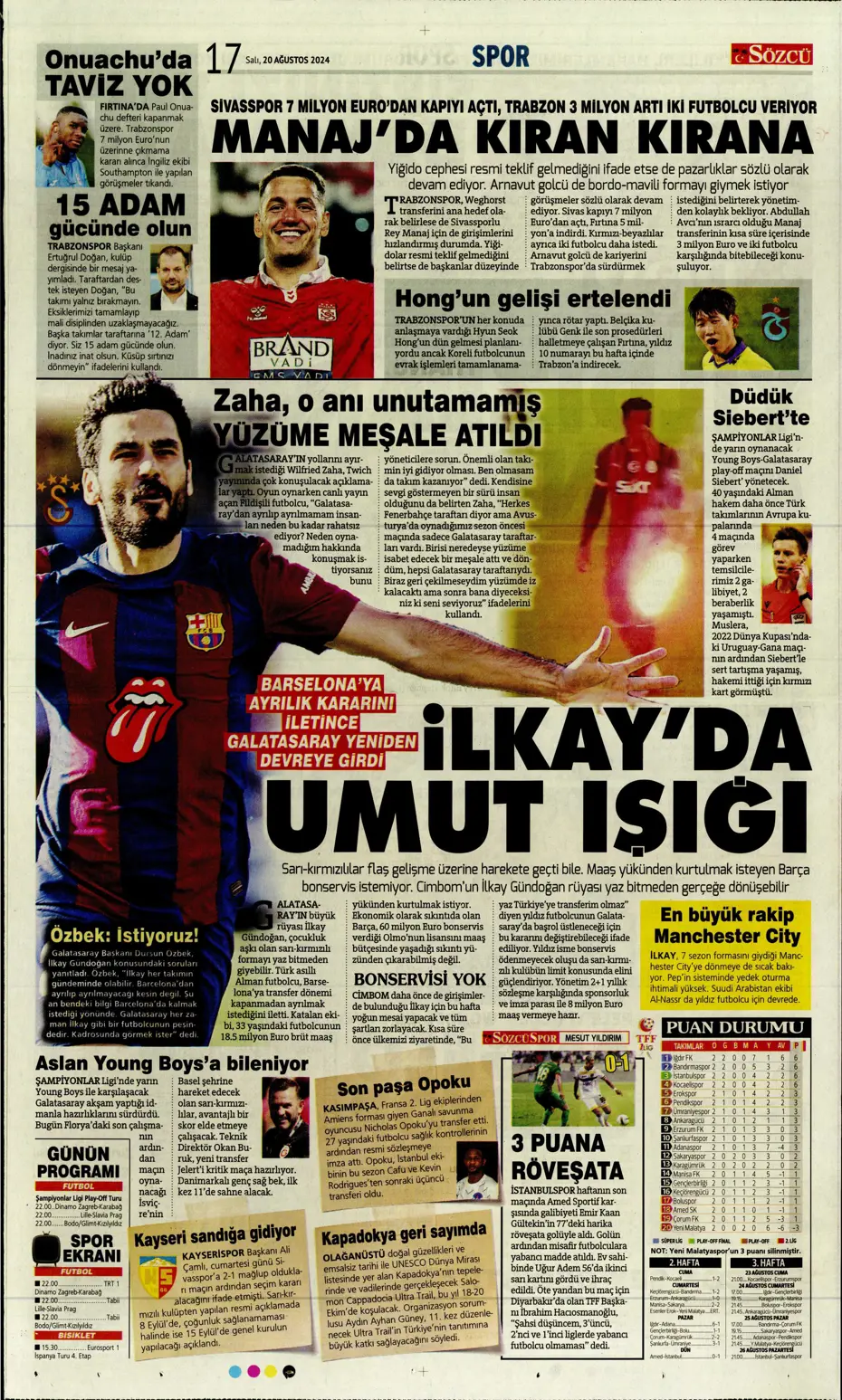 "Fenerbahçe'de değişim zamanı" | Sporun manşetleri (20 Ağustos 2024) - 30