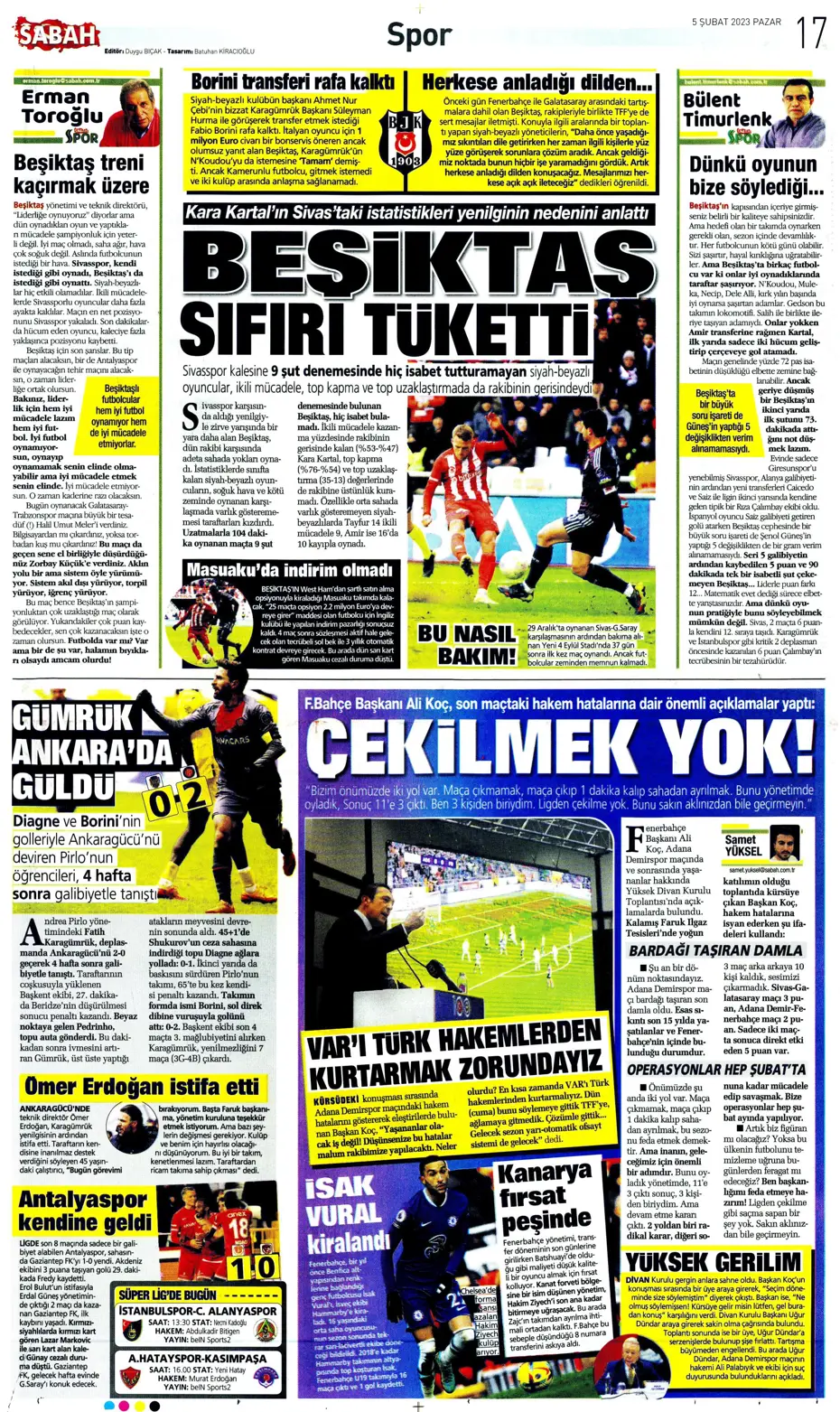 Sporun Manşetleri (5 Şubat 2023) - 38