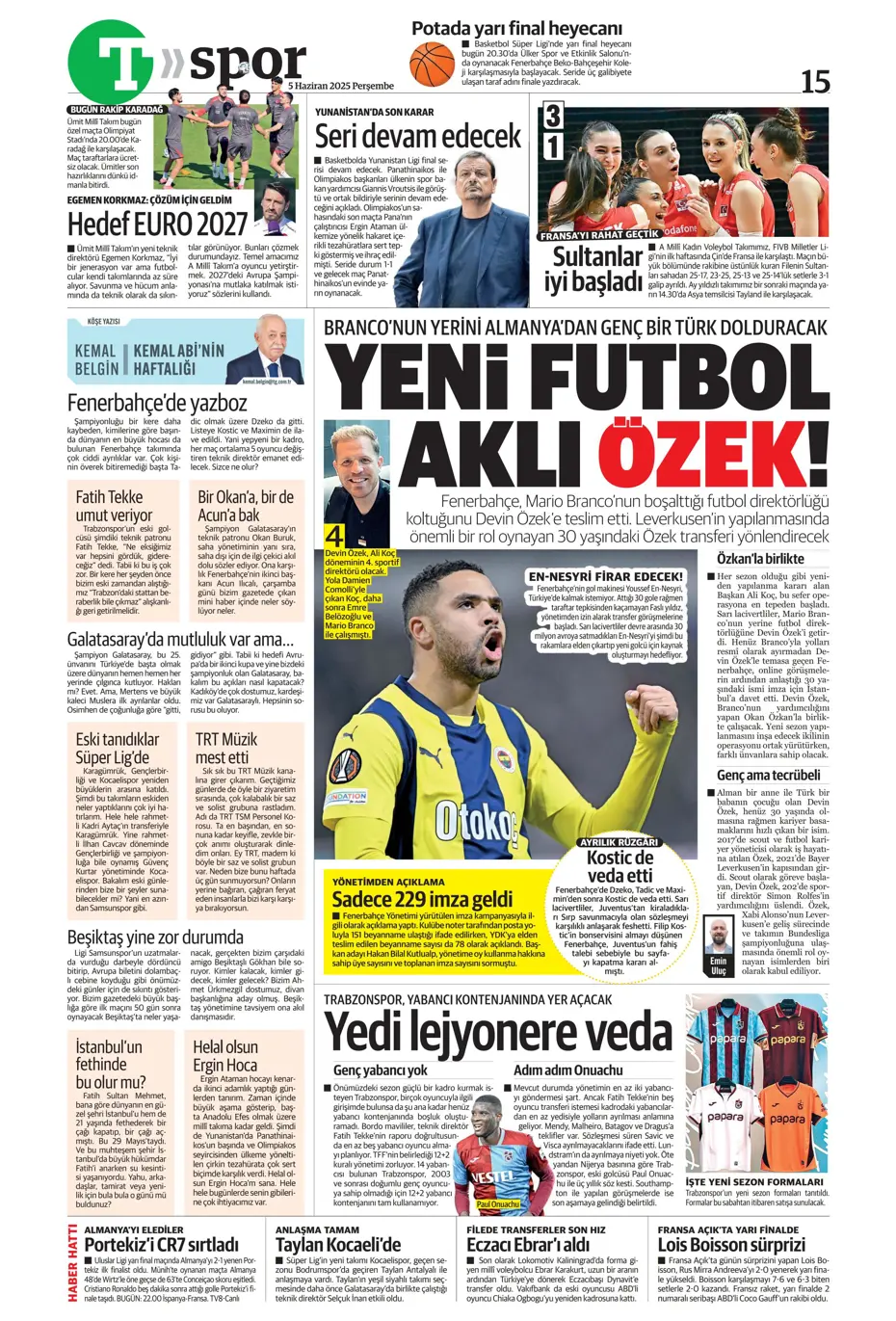 "Fenerbahçe'den Boniface bombası" | Sporun manşetleri (5 Haziran 2025) - 35