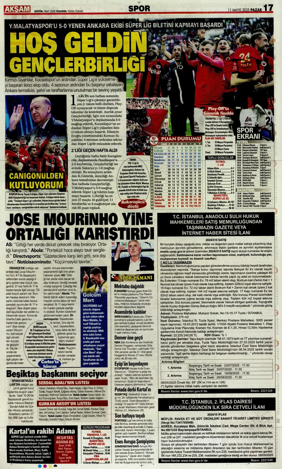 "Cimbom şampiyo..." | Sporun manşetleri - 5