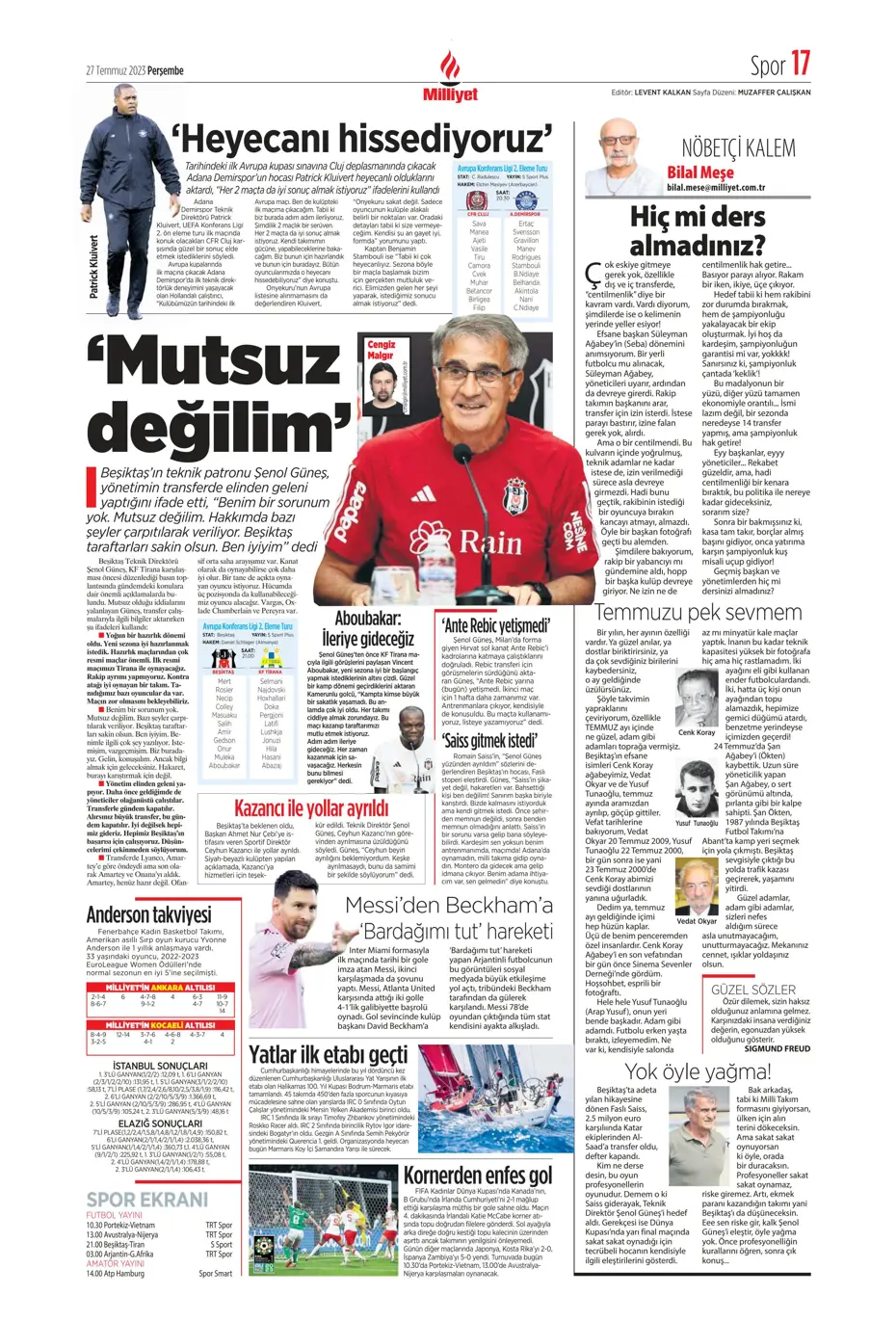 "Fenerbahçe'den gövde gösterisi" | Sporun manşetleri (27 Temmuz 2023) - 24 "Fenerbahçe'den gövde gösterisi" | Sporun manşetleri (27 Temmuz 2023) - 24