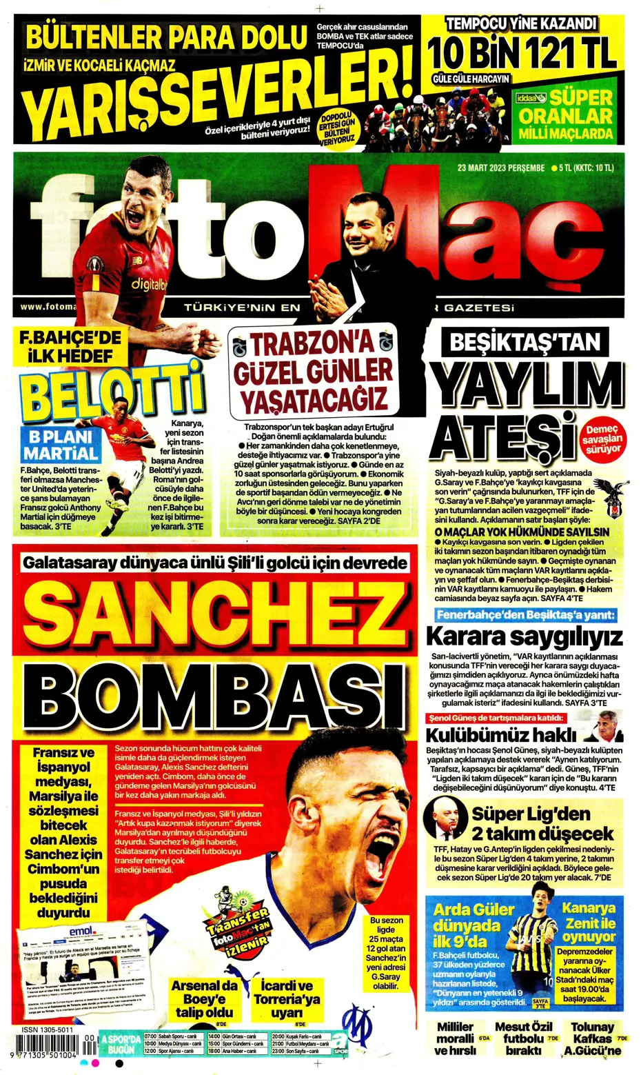 "Jesus'un derbi motivasyonu" - Gazete manşetleri (23 Mart 2023) - 8