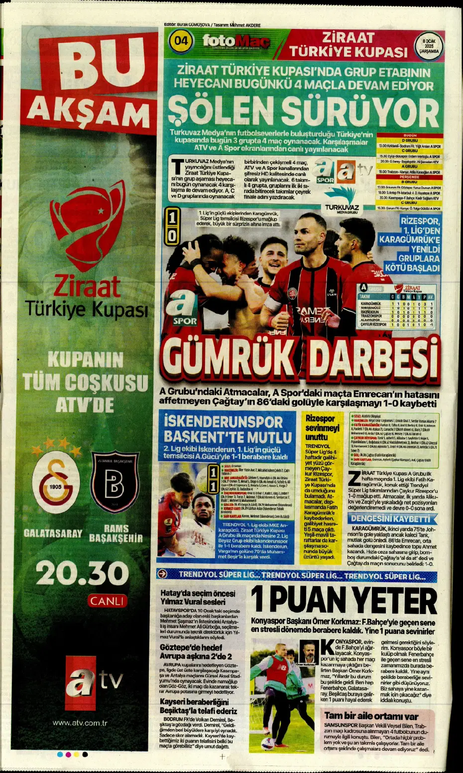 "Fenerbahçe'de büyük gün" | Sporun manşetleri (8 Ocak 2025) - 9 "Fenerbahçe'de büyük gün" | Sporun manşetleri (8 Ocak 2025) - 9