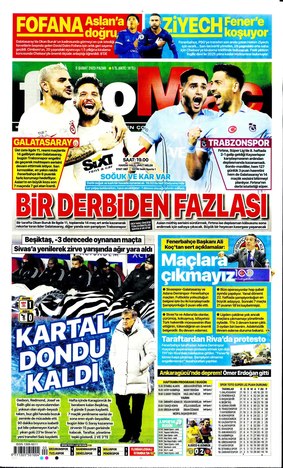 Sporun Manşetleri (5 Şubat 2023) - 14