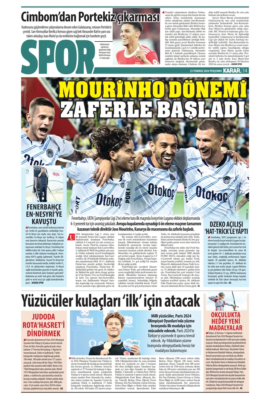 "Fenerbahçe'de sıra geldi orta saha transferine" | Sporun manşetleri - 18 "Fenerbahçe'de sıra geldi orta saha transferine" | Sporun manşetleri - 18