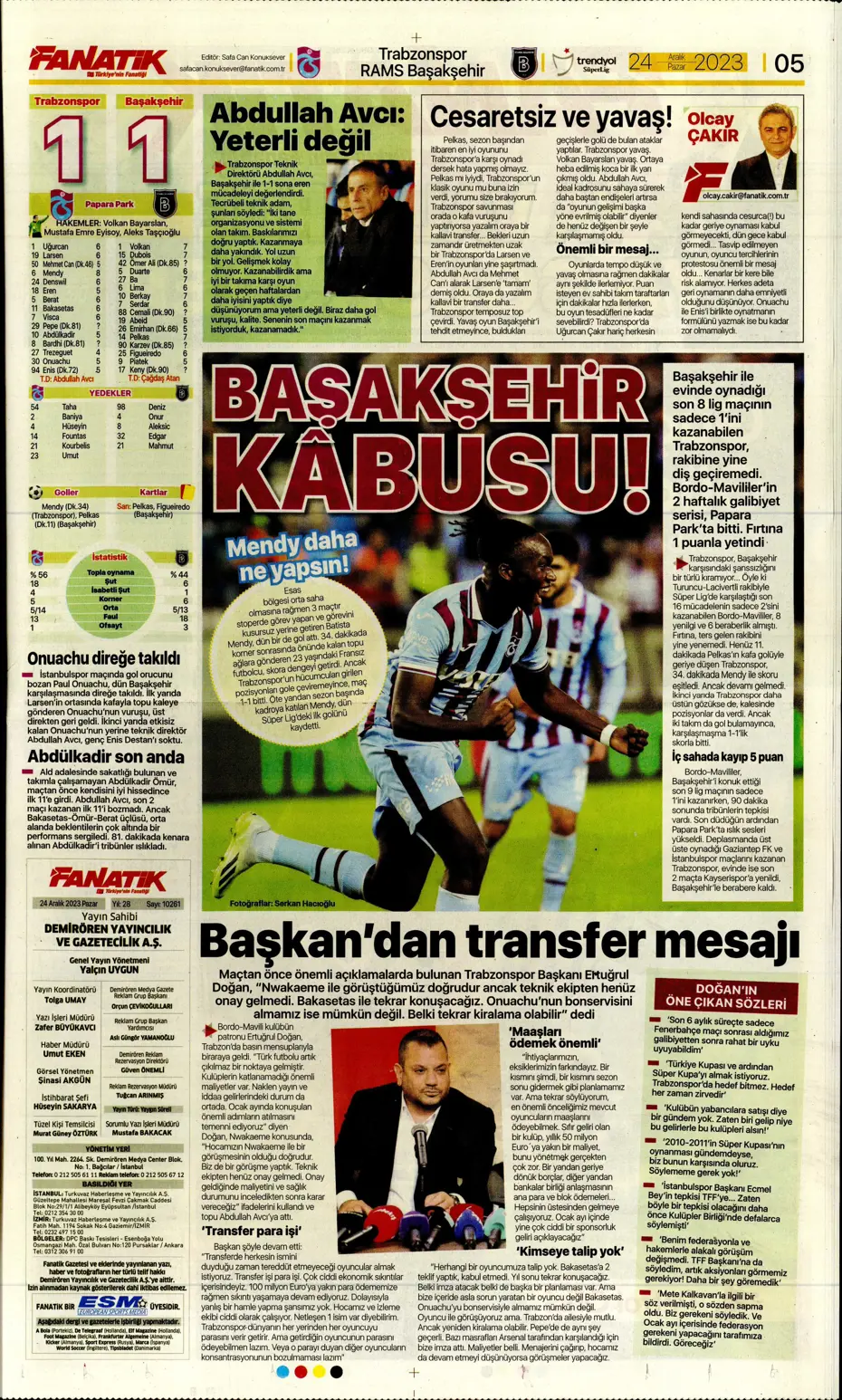 "Flick takımı görünce vazgeçti" | Sporun manşetleri (24 Aralık 2023) - 8