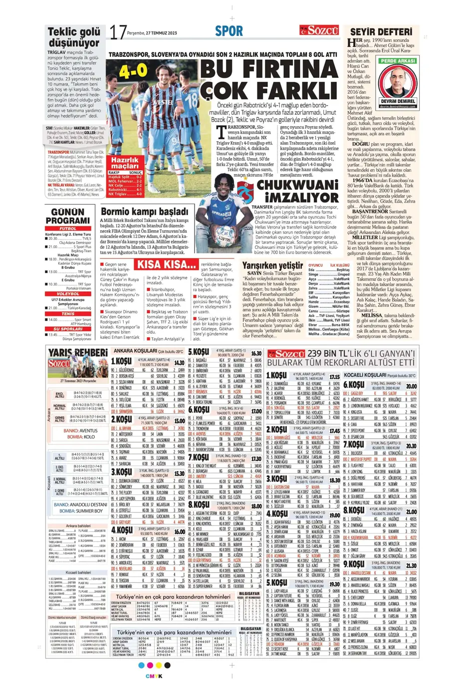 "Fenerbahçe'den gövde gösterisi" | Sporun manşetleri (27 Temmuz 2023) - 28 "Fenerbahçe'den gövde gösterisi" | Sporun manşetleri (27 Temmuz 2023) - 28