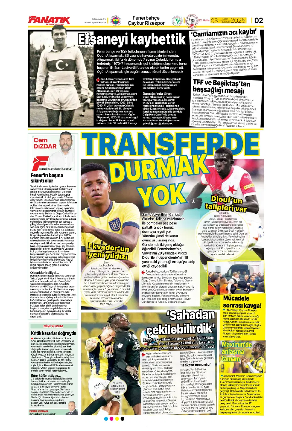 "Transferde Kartal haftası" | Sporun manşetleri - 5