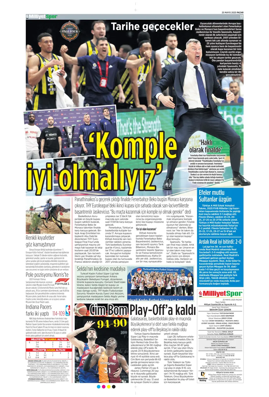 "Kap kupayı, tak yıldızı" | Sporun manşetleri - 27