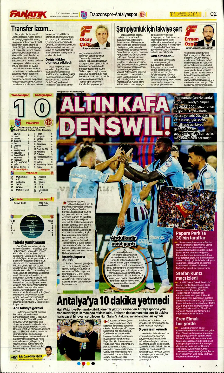 "Galatasaray'la anlaştım, bırakın gideyim" | Sporun manşetleri (12 Ağustos 2023) - 3