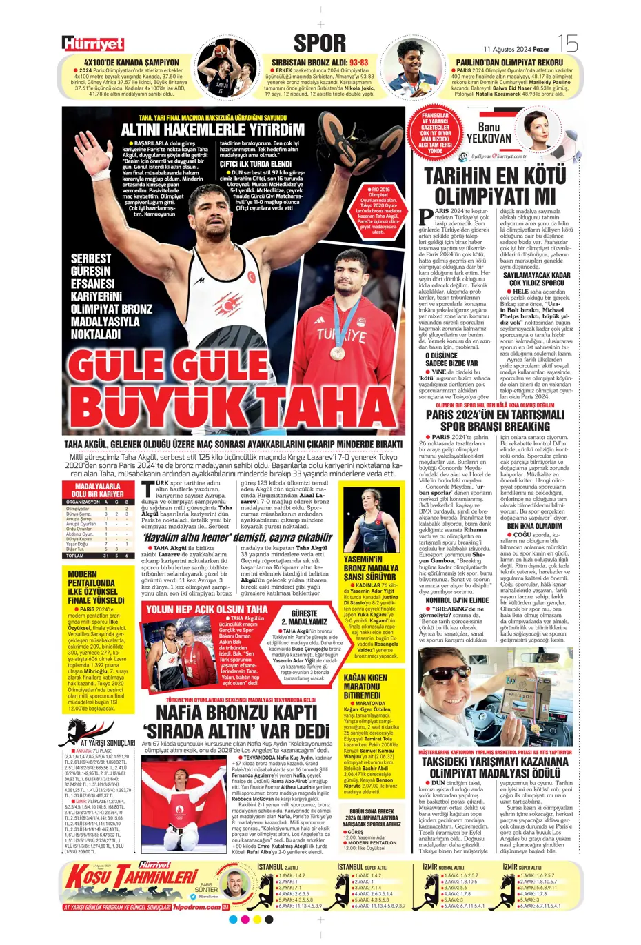 "Mou varsa fire yok" | Sporun manşetleri (11 Ağustos 2024) - 19