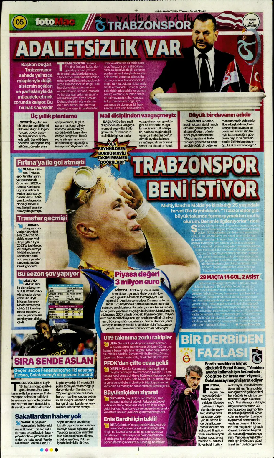 "Boscagli ve Hancko listeye girdi" | Sporun manşetleri - 18 "Boscagli ve Hancko listeye girdi" | Sporun manşetleri - 18