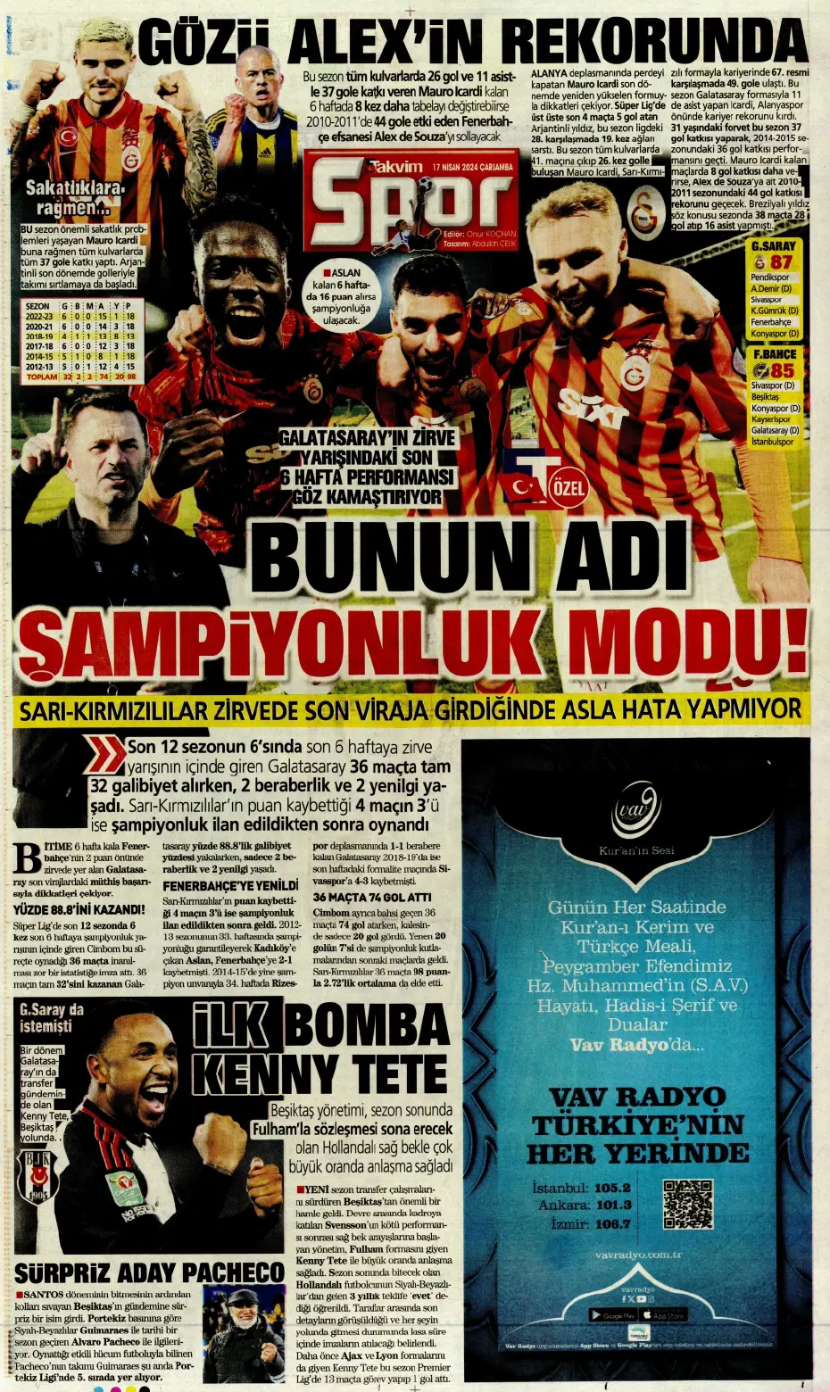 "Fenerbahçe ve Galatasaray'ın Barreiro kapışması" | Sporun manşetleri - 21