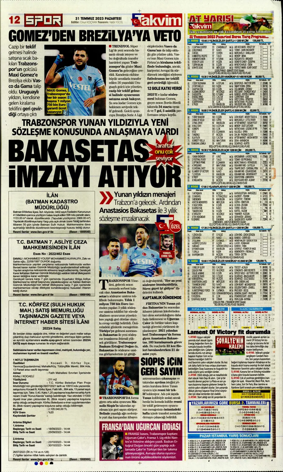 "Zaha'nın rövanşı Felix" | Sporun Manşetleri (31 Temmuz 2023) - 29