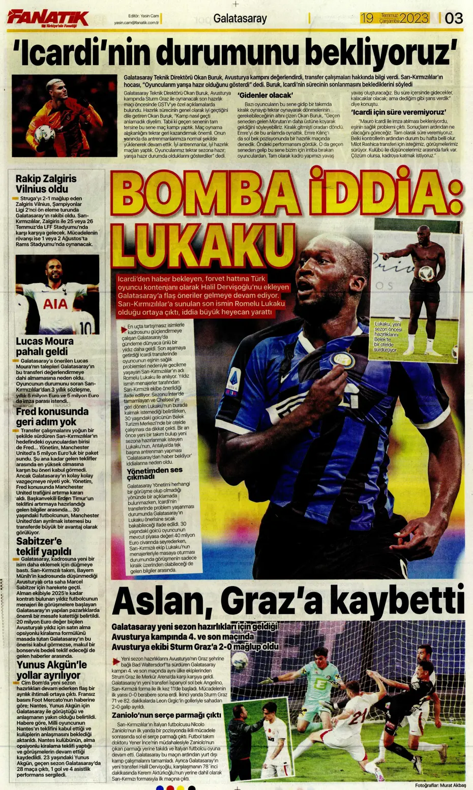 "Dünya Fenerbahçeliler Günü'nde taraftarlara 3 yıldız hediye" | Sporun manşetleri (19 Temmuz 2023) - 6 "Dünya Fenerbahçeliler Günü'nde taraftarlara 3 yıldız hediye" | Sporun manşetleri (19 Temmuz 2023) - 6