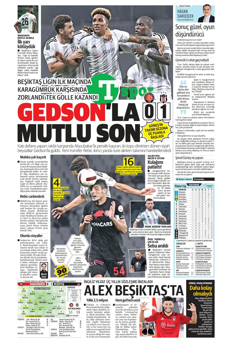 "Kartal'ı Gedson uçurdu" | Sporun Manşetleri - 44