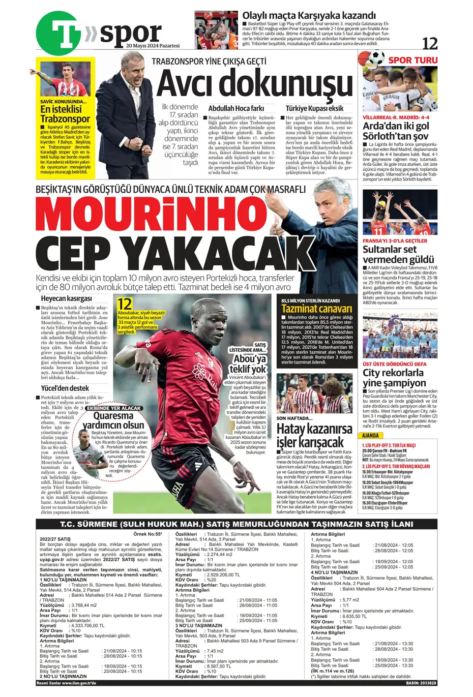"F.Bahçe G.Saray'a bayramı zehir etti" | Sporun manşetleri (20 Mayıs 2024) - 26