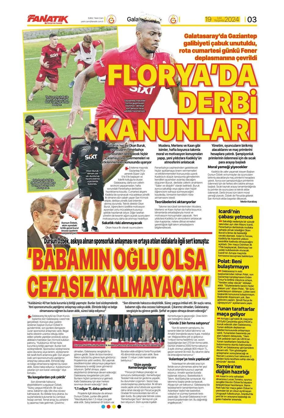 "Jose Mourinho'dan derbiye özel taktik" | Sporun manşetleri - 7