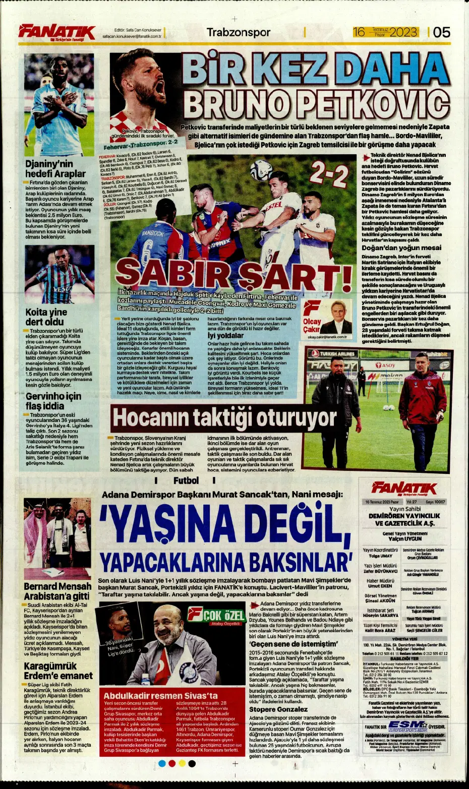 "Kale artık Livakovic'in" | Sporun Manşetleri - 5