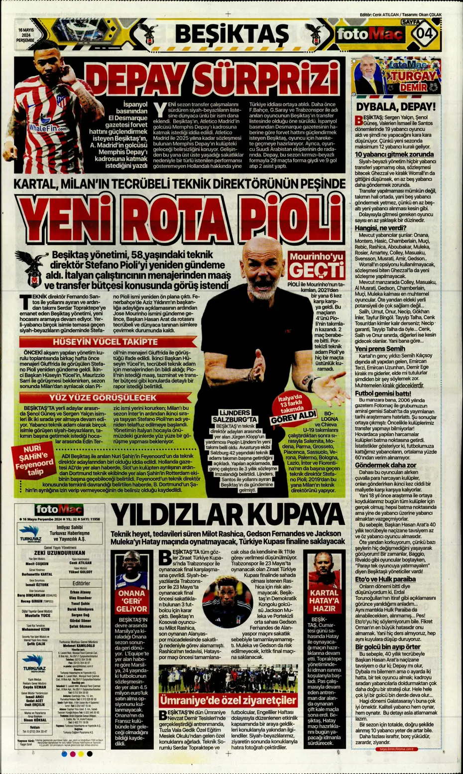 "İlk hedef Preciado" | Sporun manşetleri (16 Mayıs 2024) - 9