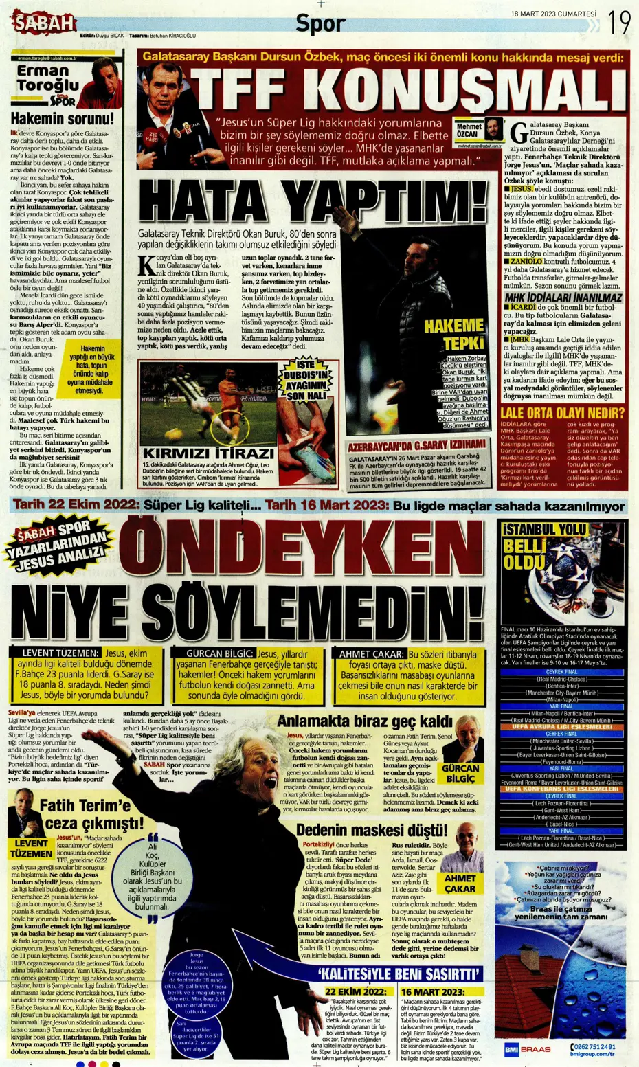 "Aslan yıkıldı" - Gazete manşetleri (18 Mart 2023) - 29