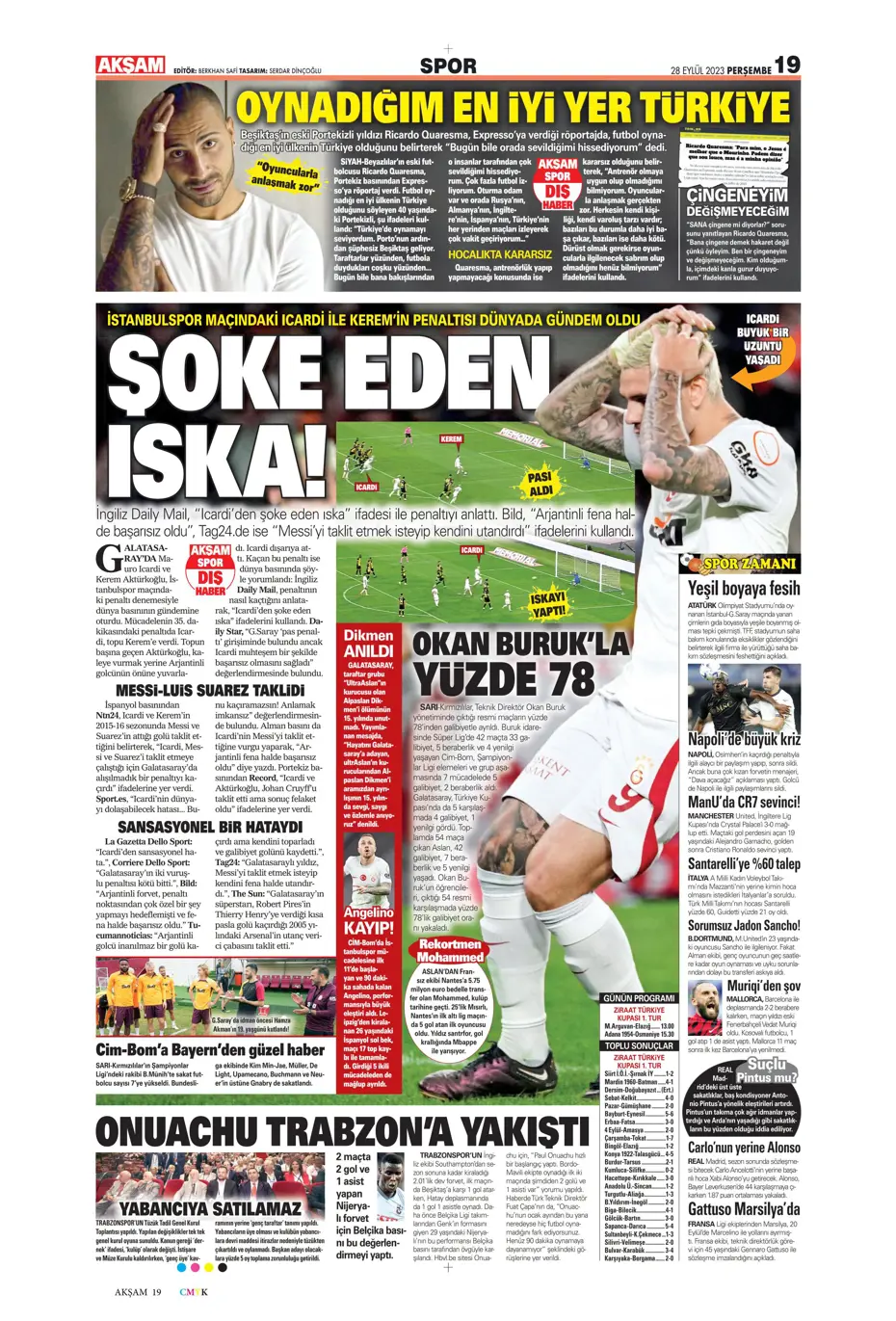 "Tarihi eser" | Sporun manşetleri (28 Eylül 2023) - 4