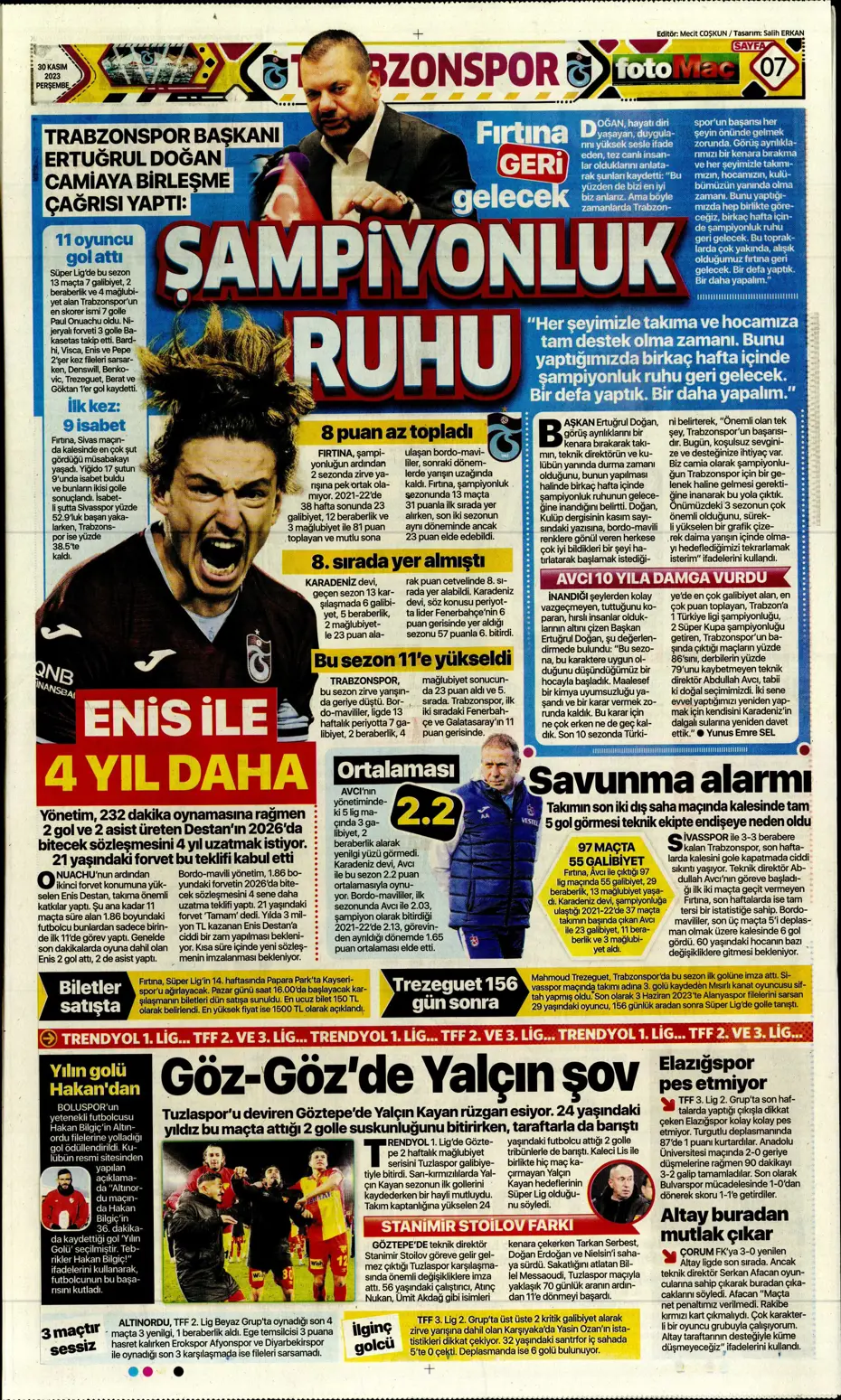 "Çok büyüksün Hakim Bey" | Sporun manşetleri (30 Kasım 2023) - 19 "Çok büyüksün Hakim Bey" | Sporun manşetleri (30 Kasım 2023) - 19