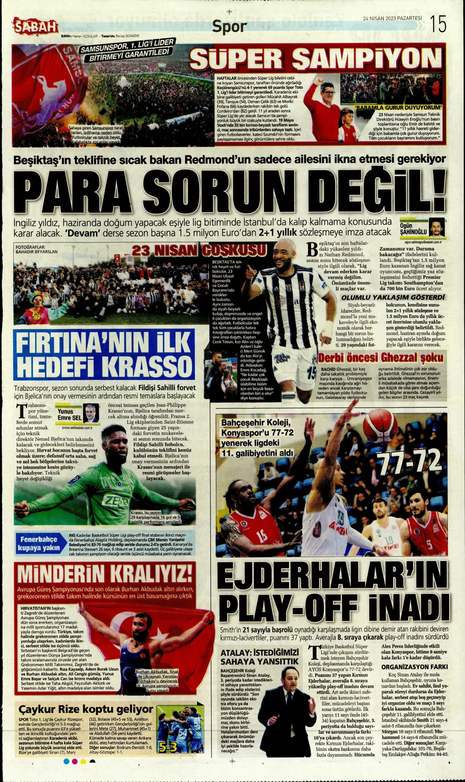 "Buruk bayram" | Sporun manşetleri (24 Nisan 2023) - 23