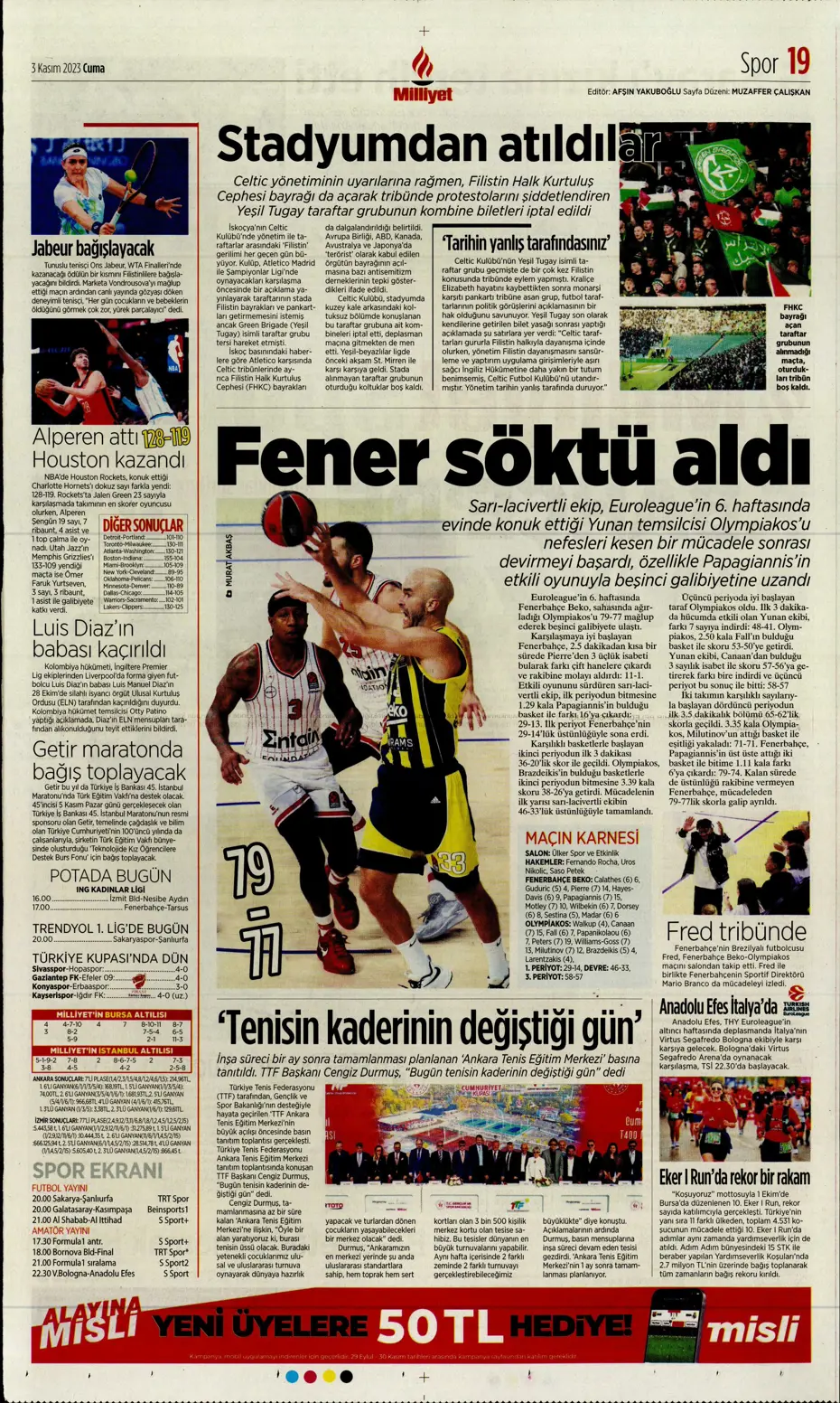 "Chelsea'nin sol beki Aslan'a" | Sporun manşetleri (3 Kasım 2023) - 15