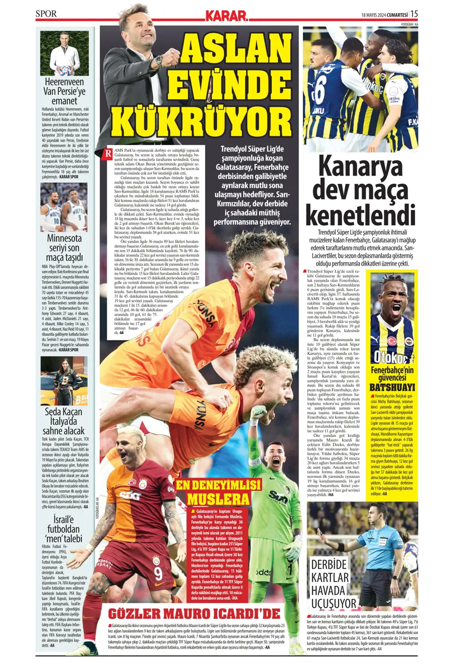 "Süper Lig'de cumartesi ateşi" | Sporun Manşetleri - 21 "Süper Lig'de cumartesi ateşi" | Sporun Manşetleri - 21