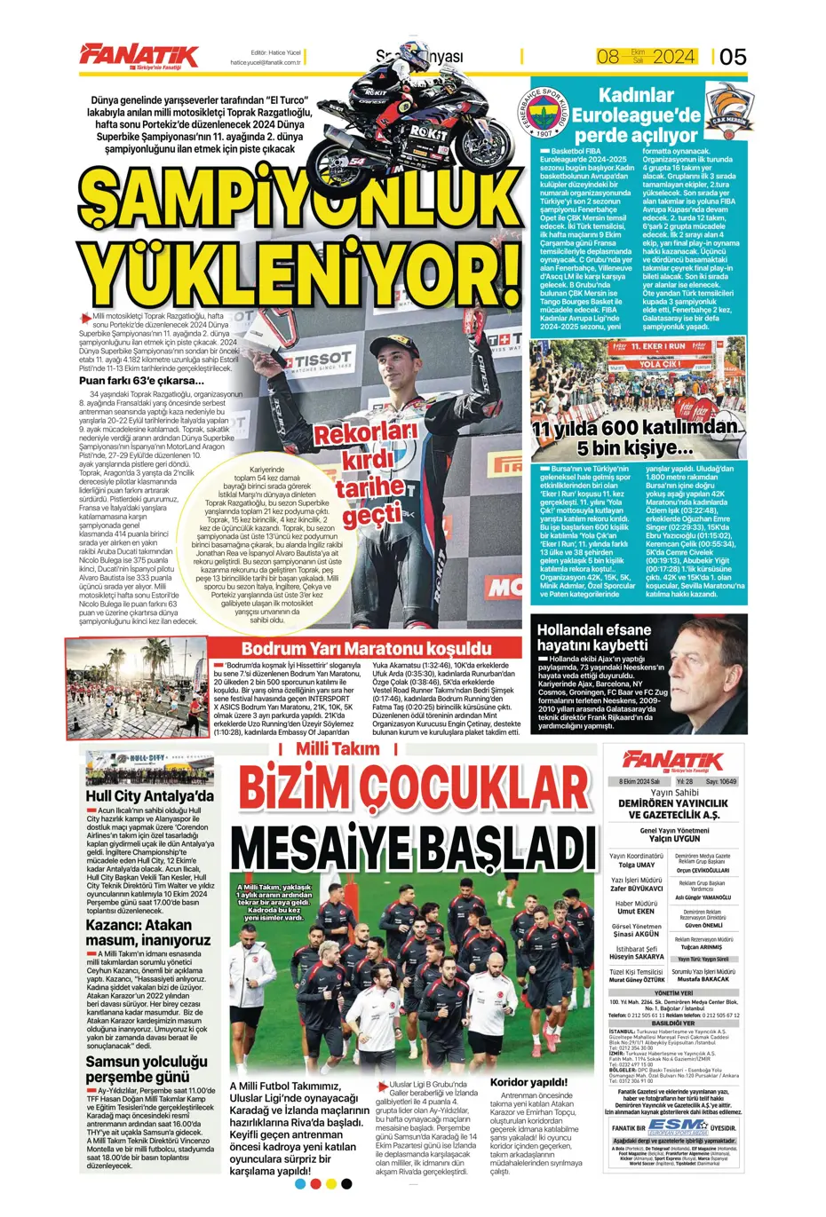 "Fenerbahçe'ye sürpriz golcü" | Sporun manşetleri (8 Ekim 2024) - 10