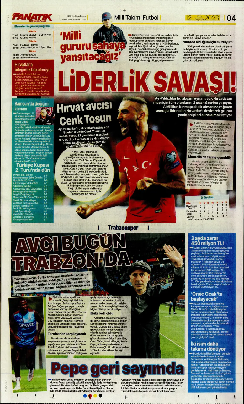 "Amiral gemisi Galatasaray" | Sporun manşetleri (12 Ekim 2023) - 7