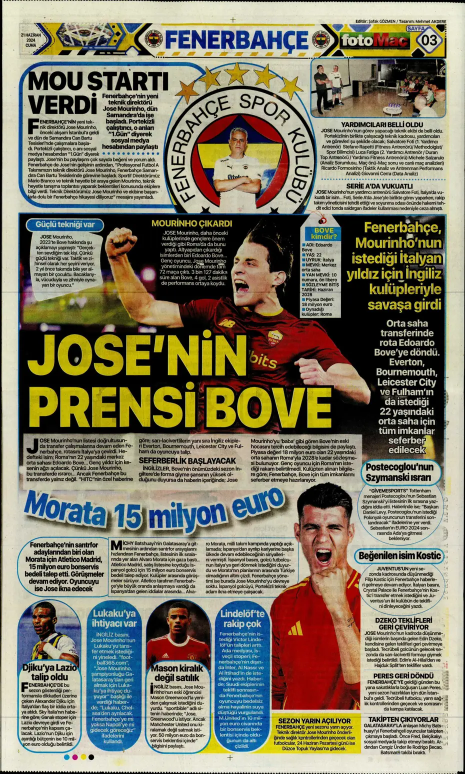 "Bir yıl daha G.Saray'dayım" | Sporun manşetleri (21 Haziran 2024) - 13 "Bir yıl daha G.Saray'dayım" | Sporun manşetleri (21 Haziran 2024) - 13