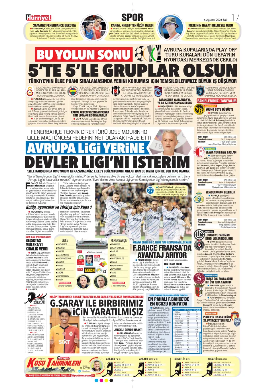 "Kartal'dan Cengiz sürprizi" | Sporun manşetleri (6 Ağustos 2024) - 18 "Kartal'dan Cengiz sürprizi" | Sporun manşetleri (6 Ağustos 2024) - 18
