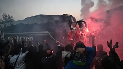 Beşiktaş kafilesine coşkulu uğurlama