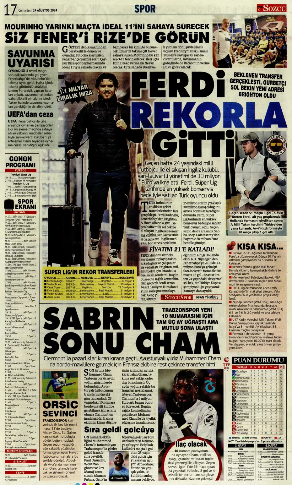 "Fenerbahçe'den Danilo Pereira sürprizi" | Sporun manşetleri - 26