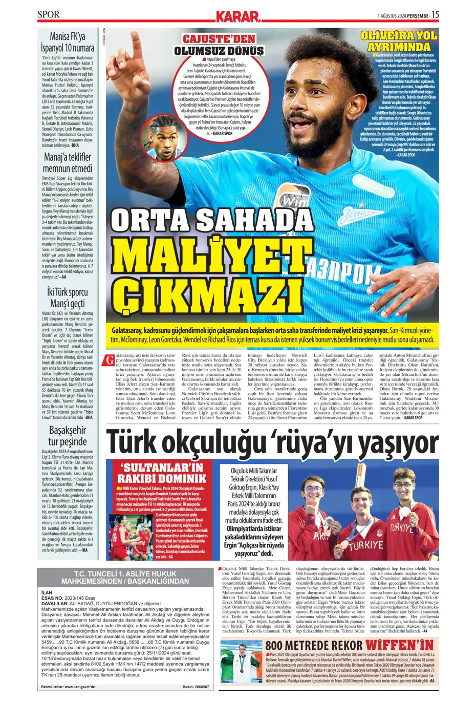 "McTominay Aslan oluyor" | Sporun manşetleri (1 Ağustos 2024) - 18 "McTominay Aslan oluyor" | Sporun manşetleri (1 Ağustos 2024) - 18