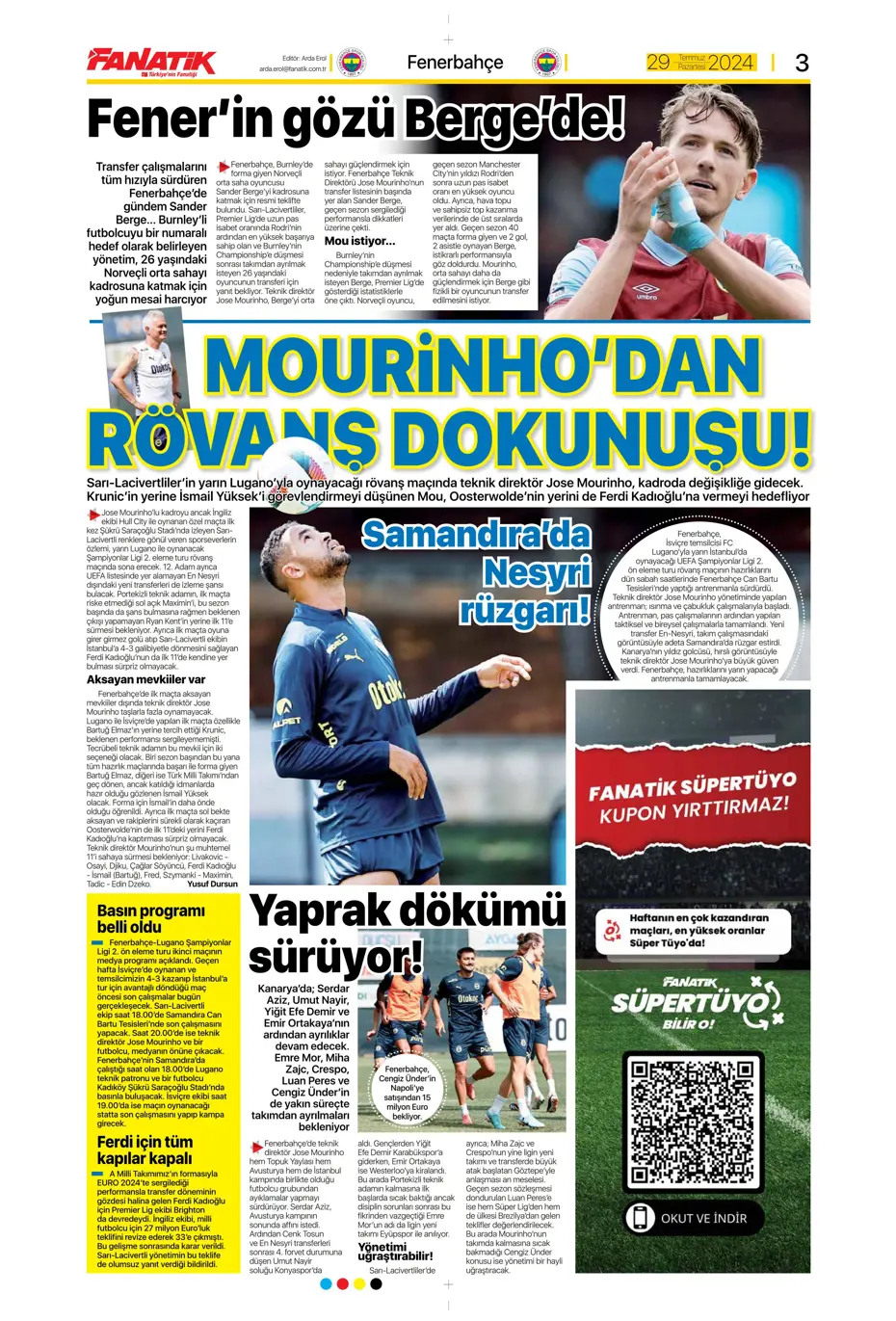 "Mourinho'nun prensi Kovacic" | Sporun manşetleri - 6 "Mourinho'nun prensi Kovacic" | Sporun manşetleri - 6