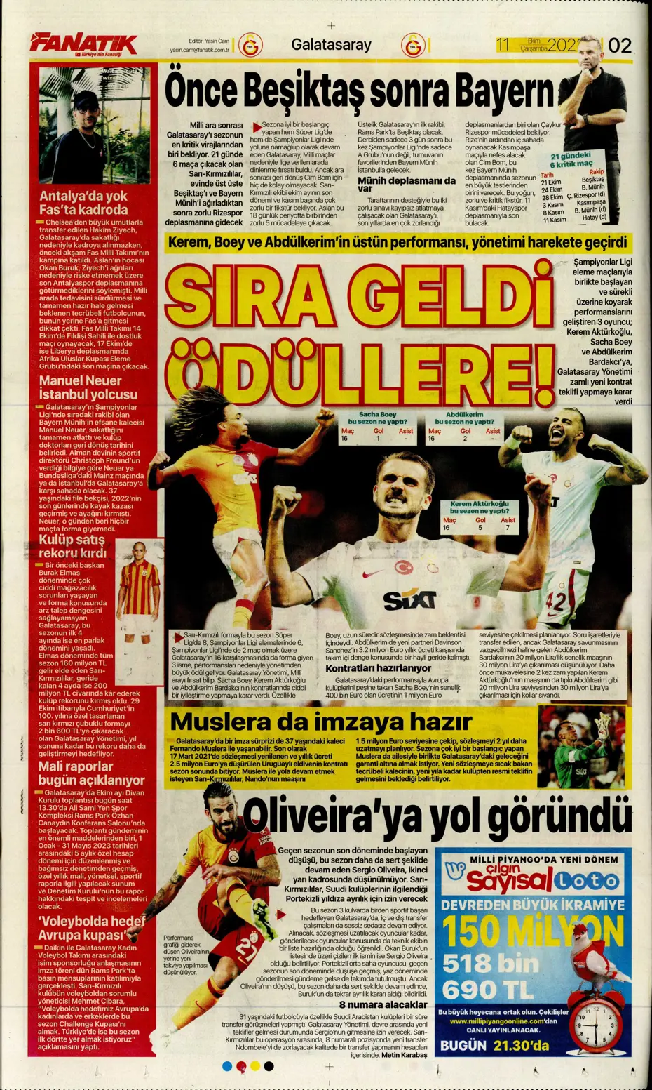 "Sergio Oliveira'ya yol göründü" | Sporun manşetleri (11 Ekim 2023) - 4