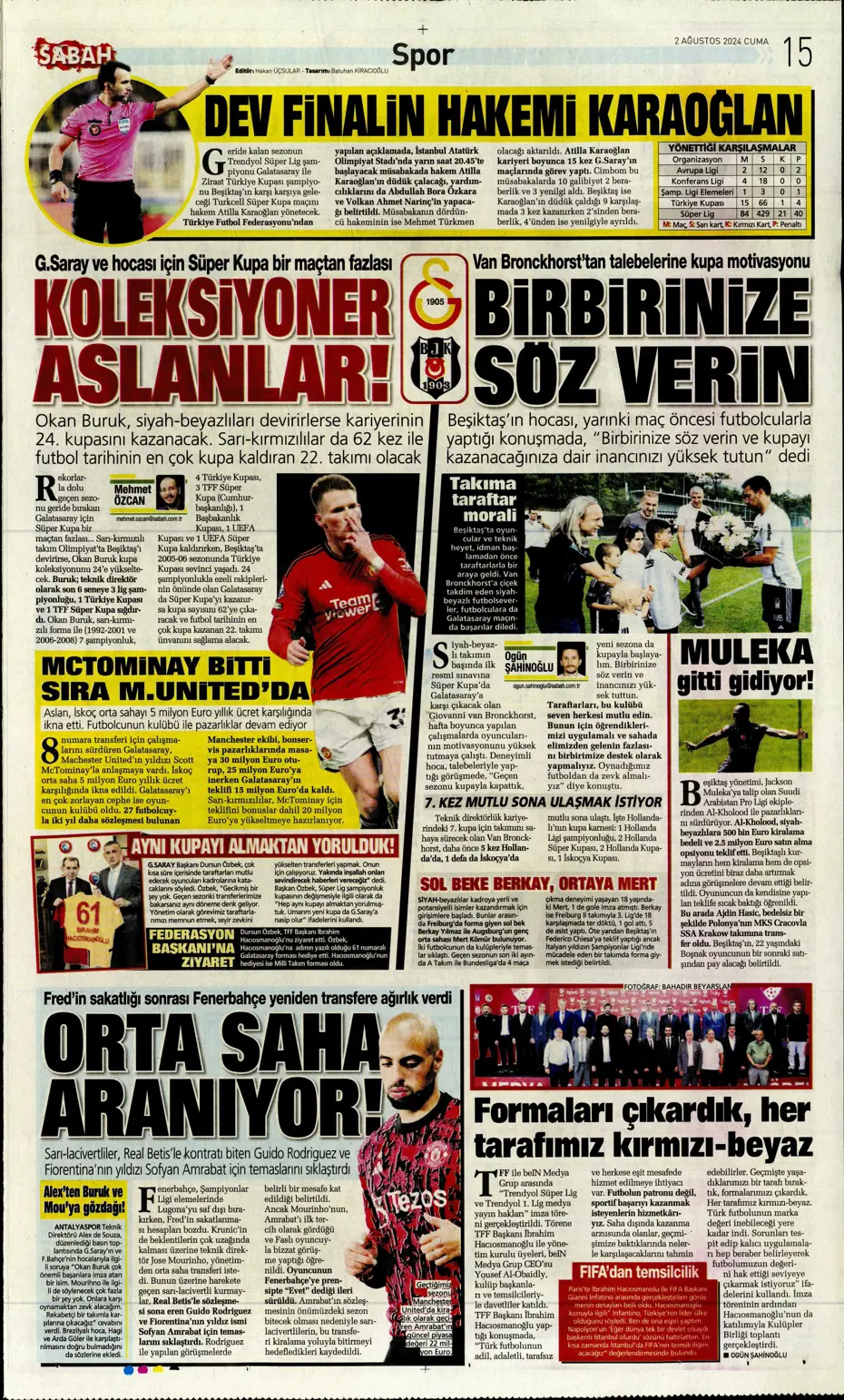 "Amrabat adım adım Kadıköy'e" | Sporun manşetleri - 21