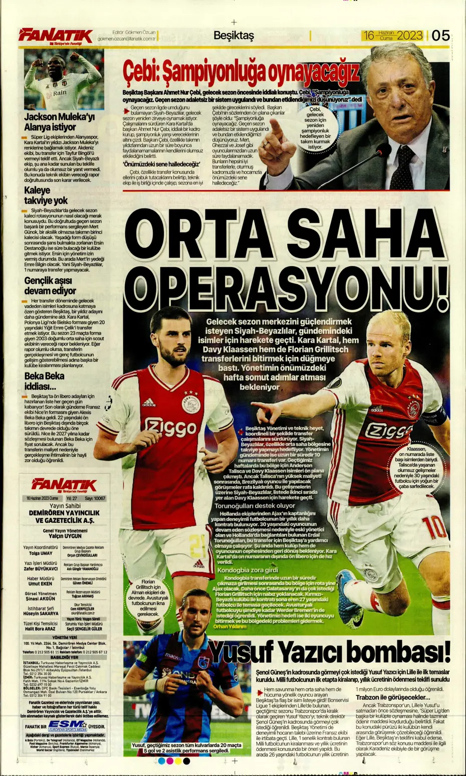 "Dzeko çok yakın" Sporun manşetleri (16 Haziran 2023) - 5 "Dzeko çok yakın" Sporun manşetleri (16 Haziran 2023) - 5