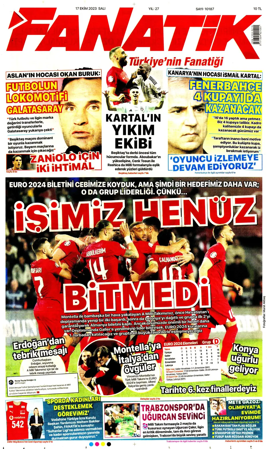 "Türk duvarı Abdülkerim Bardakcı" | Sporun manşetleri (17 Ekim 2023) - 3 "Türk duvarı Abdülkerim Bardakcı" | Sporun manşetleri (17 Ekim 2023) - 3