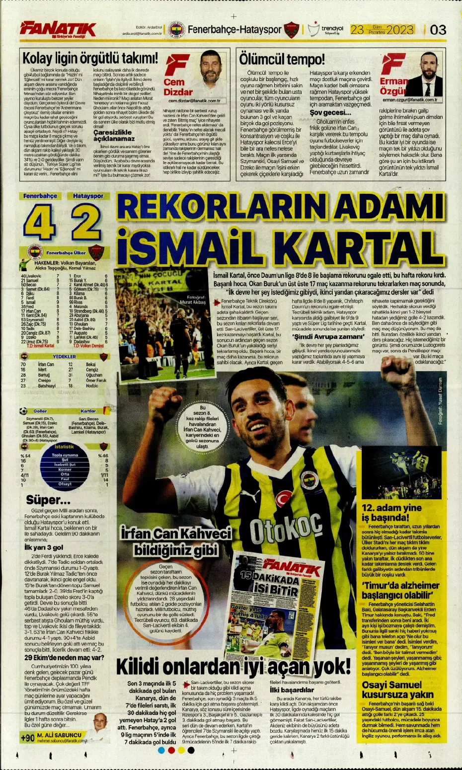 "Rekorları kıra kıra zirvede" | Sporun manşetleri (23 Ekim 2023) - 4 "Rekorları kıra kıra zirvede" | Sporun manşetleri (23 Ekim 2023) - 4