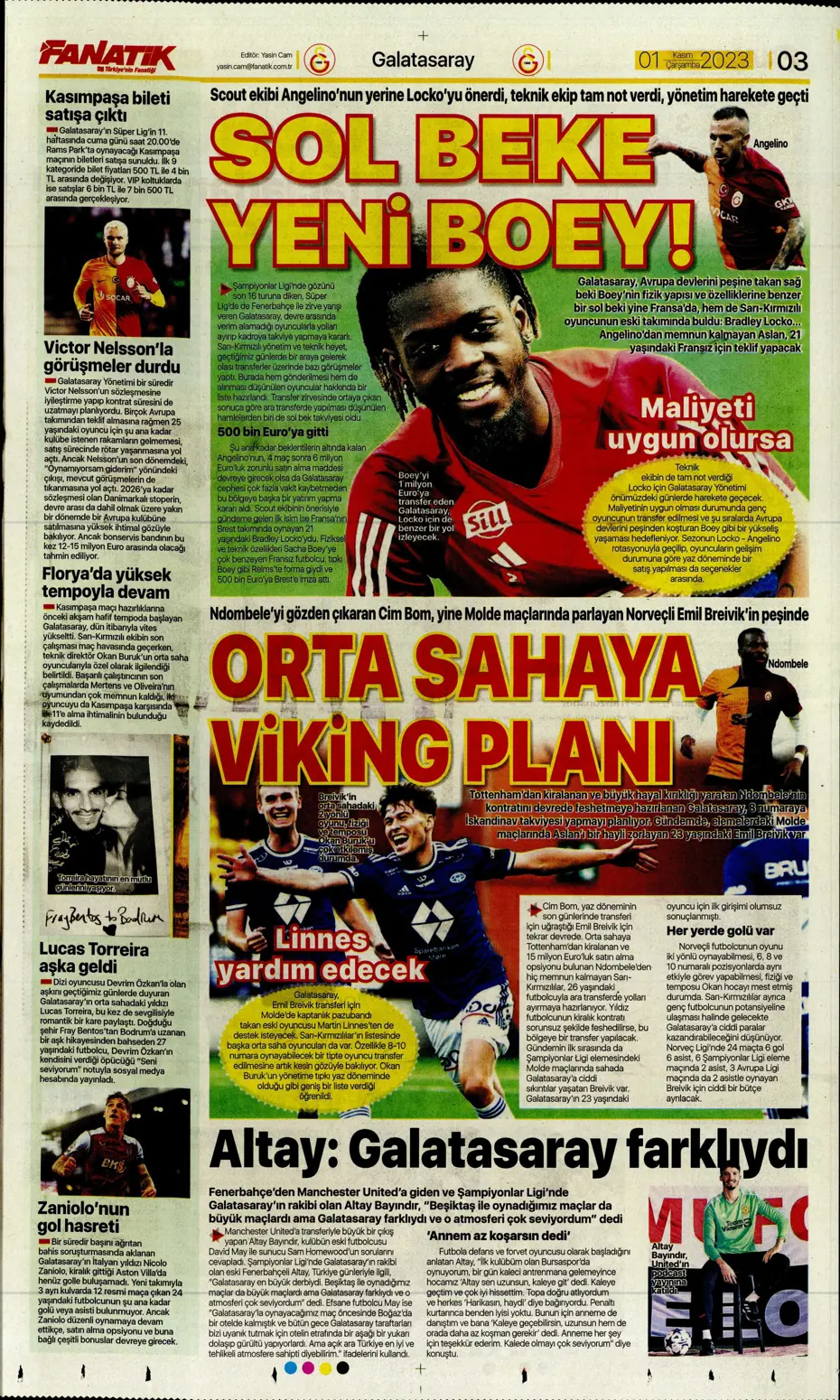 "Krunic Fenerbahçe'ye kaldı" | Sporun manşetleri (1 Kasım 2023) - 4